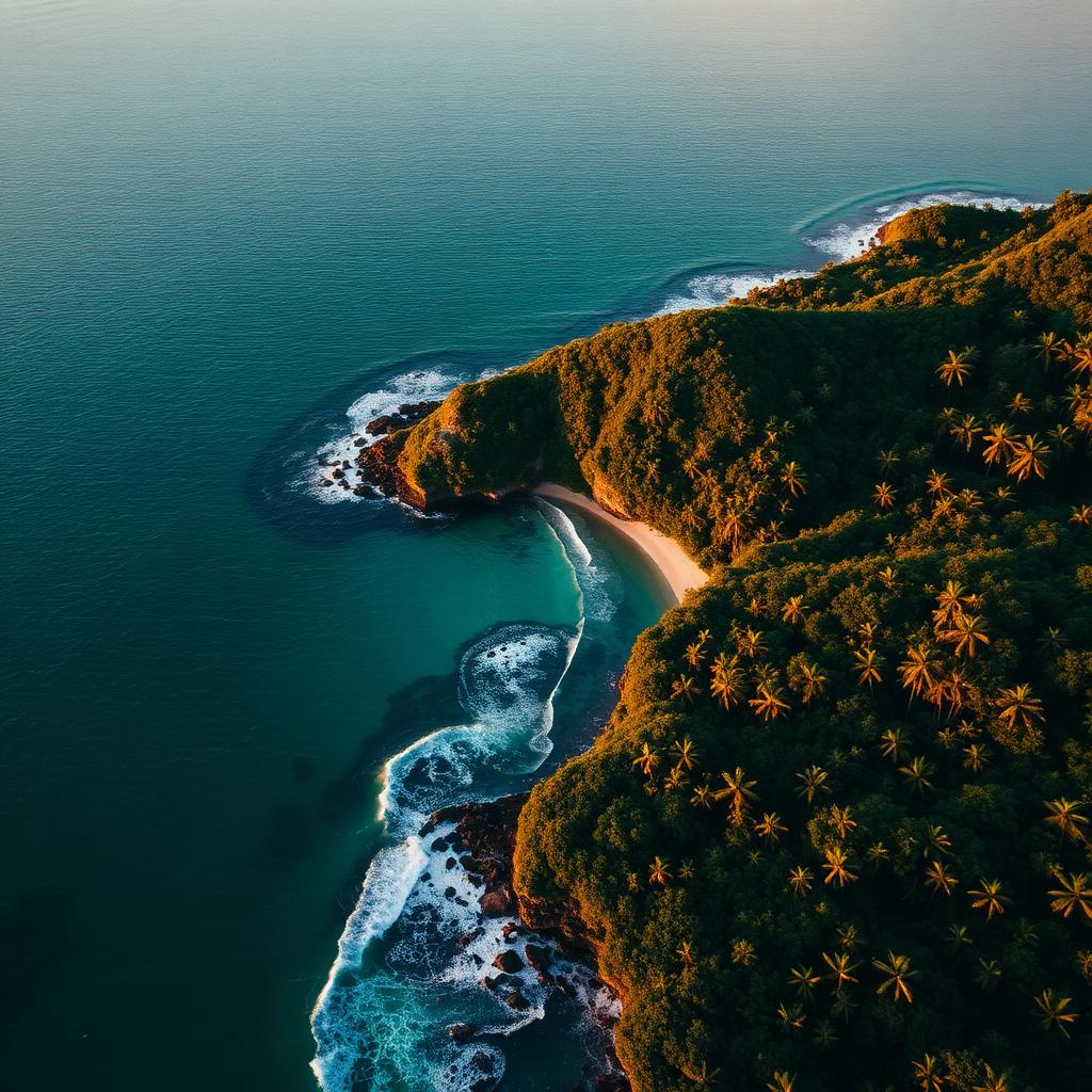 Southeast Asian coastline at golden hour